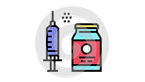 medicaments vaccine color icon animation