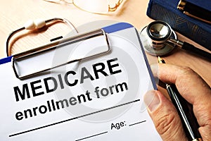 Medicare enrollment form. photo