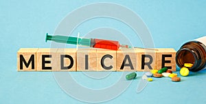 MEDICARE - word written on wood blocks