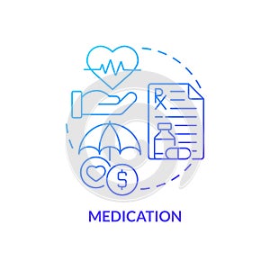 Medication blue gradient concept icon