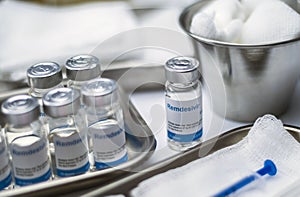 Medication prepared for people affected by Covid-19, Remdesivir is a selective antiviral prophylactic against virus that is photo
