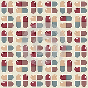 Medications pills and tablets. Geometric Seamless Pattern