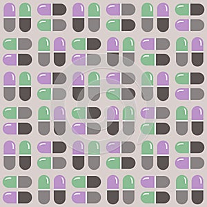 Medications pills and tablets. Geometric Seamless Pattern