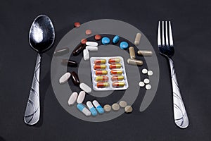 Medications and tablets concept idea