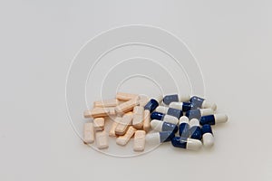Medications on white background