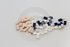 Medications on white background