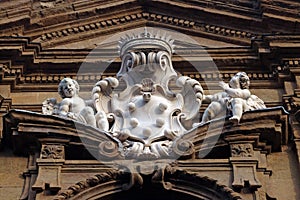 The Medici arms and two angels, Santi Michele e Gaetano church in Florence