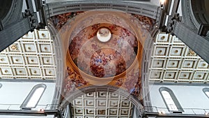 Medici chapel in Florence - ceiling and dome interior details