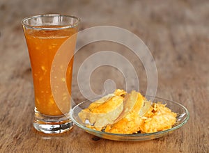 Medicinal Bael fruit with juice