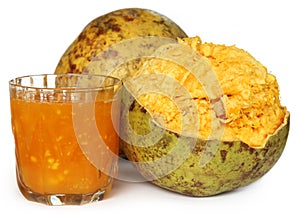 Medicinal Bael fruit with juice