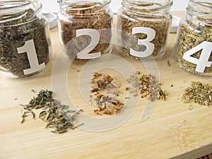 Medicinal herbs samples