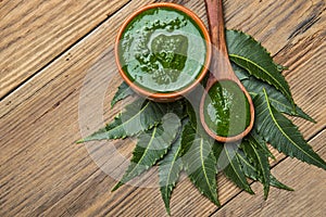 Medicinal Neem leaves with paste