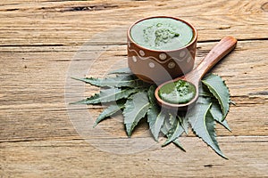 Medicinal Neem leaves with paste