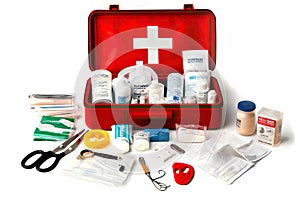 Medicine Assortment in an Open First Aid Kit - Generative AI