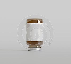 Medicine bottle brown color 3D rendering