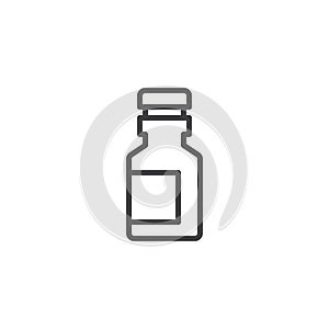 Medicine bottle outline icon