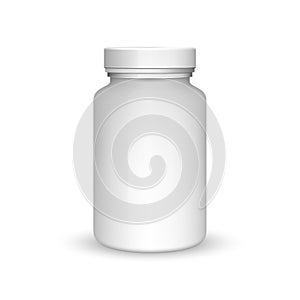 Realistic vector 3d blank plastic medicine bottle