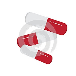 Medicine capsule. Antibootic  icon. Tablet,  illustration.