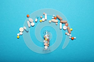 Medicine capsule, pills and drugs. Accessibility pharmacy