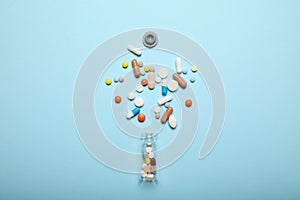 Medicine capsule, pills and drugs. Accessibility pharmacy