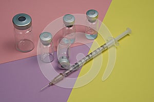 medicine close-up on a multicolored background