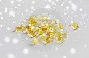 Medicine or cod liver oil capsules