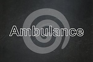 Medicine concept: Ambulance on chalkboard background