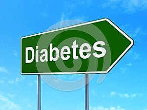 Medicine concept: Diabetes on road sign background