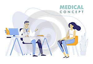 Medicine concept with doctor and patient.