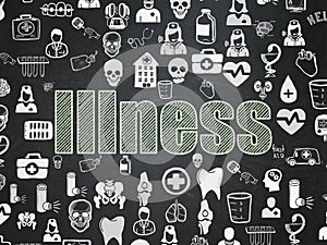 Medicine concept: Illness on School board background