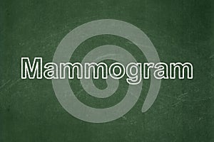 Medicine concept: Mammogram on chalkboard background