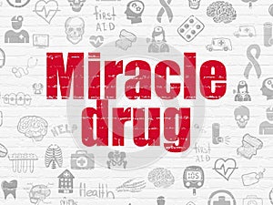 Medicine concept: Miracle Drug on wall background