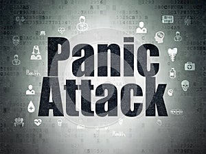 Medicine concept: Panic Attack on Digital Data Paper background