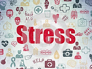 Medicine concept: Stress on Digital Data Paper background