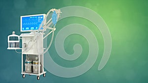 ICU covid ventilator 3d renders, medicine 3d illustration