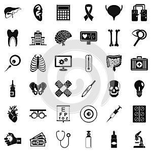 Medicine diagnostic icons set, simple style