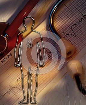 Medicine - Doctors Stethoscope and Heart Trace