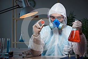 The medicine drug researcher working in lab