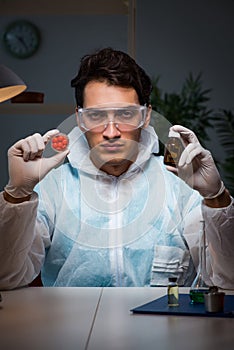 The medicine drug researcher working in lab