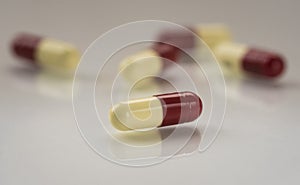 Medicine / drugs / pharmaceuticals: Capsules of penicilin antibiotics. 3