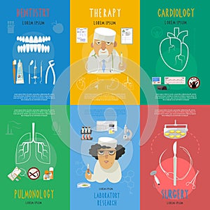 Medicine flat icons composition poster