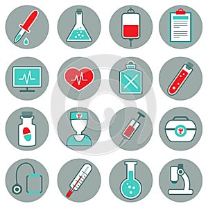 Medicine Flat Icons Set
