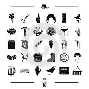 Medicine, gay, equipment and other web icon in black style. tool, computer, shoes icons in set collection.