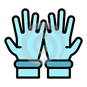 Medicine gloves icon color outline vector