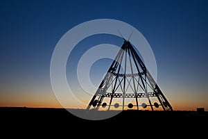 Medicine Hat Teepee at Sunset