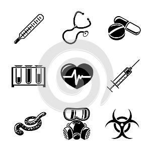 Medicine and health care colorful freehand icons