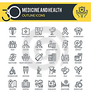Medicine and Health outline Icons