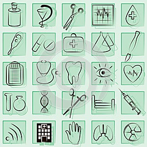 Medicine and Health vector icons