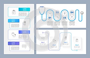 Medicine and healthcare infographic chart design templates set