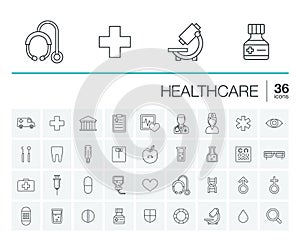 Medicine and healthcare vector icons